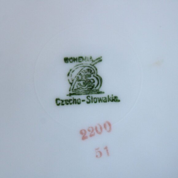 Vintage 1930s Plate, Bohemia Czechoslovakia 7" Bread or Luncheon Plate - Picture 7 of 10